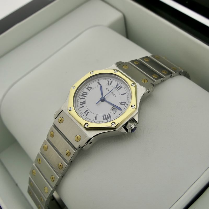 Image 17 of Cartier Santos Octagon Automatic 2966; 18k gold/steel watch