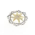 Image 3 of Silver brooch with dried edelweiss flower