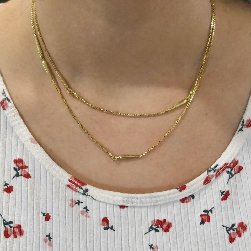 Image 10 of Long gold Venetian link chain.