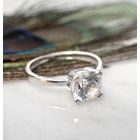 Image 7 of White gold solitaire ring with zirconia