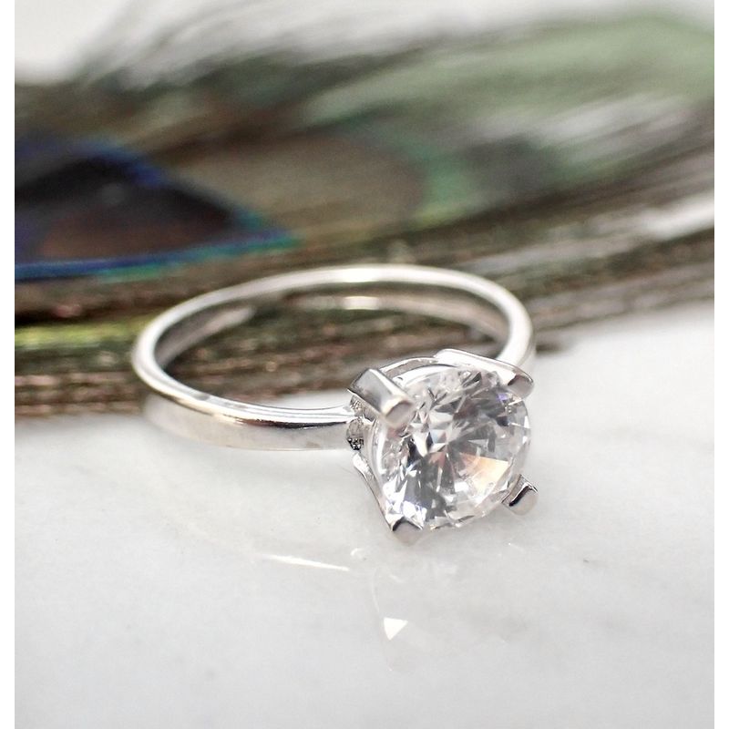 Image 7 of White gold solitaire ring with zirconia