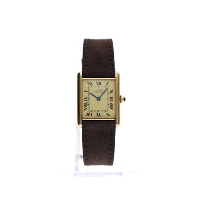 Image 1 of Cartier Tank Vermeil 'Large' 590005; Vintage Unisex Watch with Papers