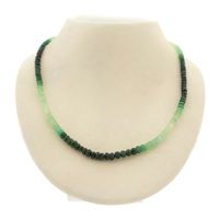 Emerald bead necklace with gold clasp
