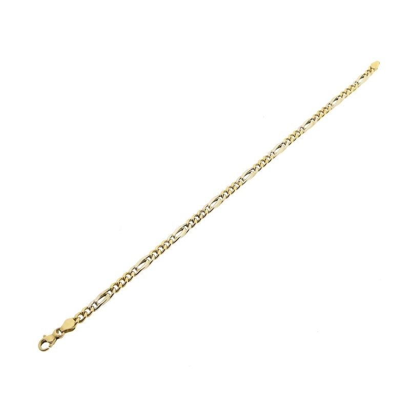 Image 7 of 18K Two-tone gold Figaro link bracelet | 20 cm