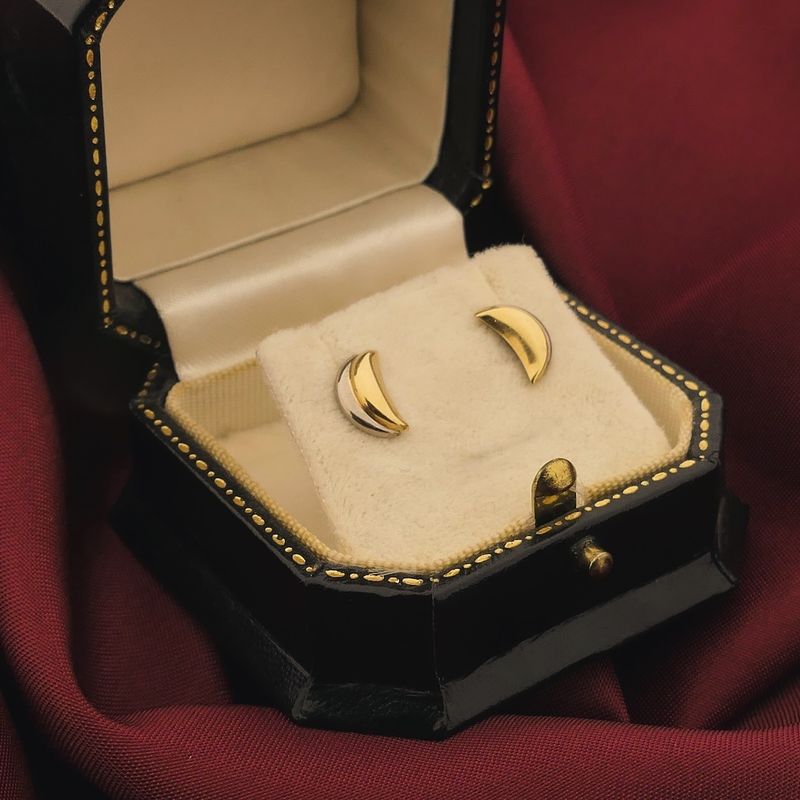 Image 2 of Two-tone gold stud earrings