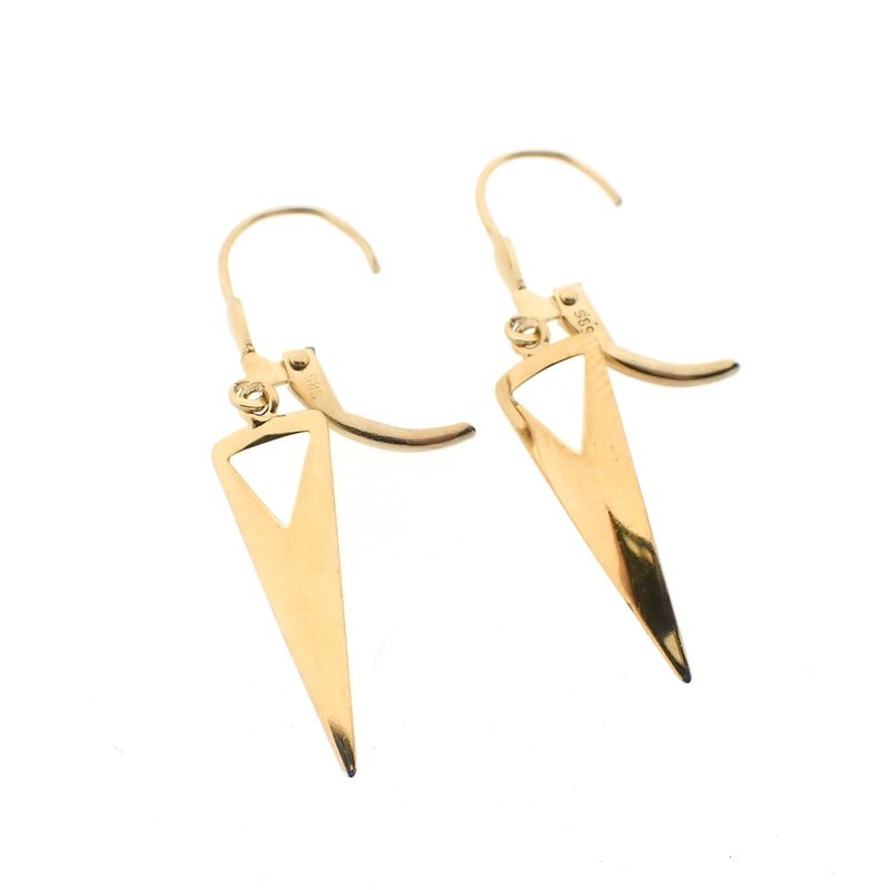 Image 7 of Gold triangle stud earrings