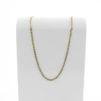 Gold flat gourmet link chain