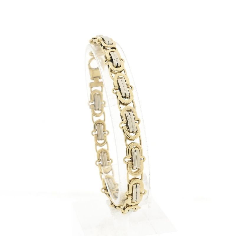 Image 1 of Two-tone gold fantasy link bracelet | 21 cm