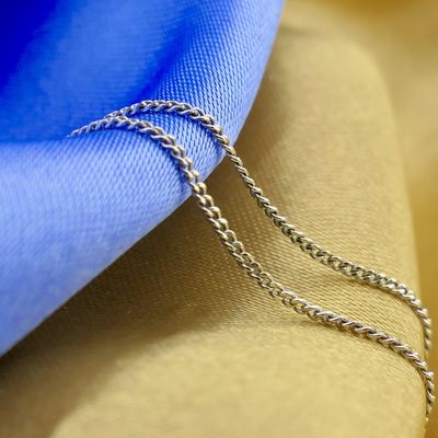 White gold thin gourmet link necklace Image 2 of White gold thin gourmet link necklace