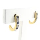 Image 6 of Gold stud earrings with sapphire and diamond | 0.03 ct.