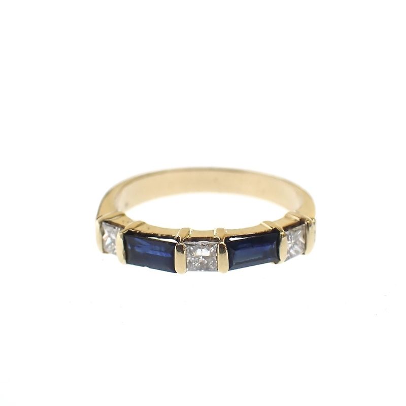 Image 6 of Gold ring with diamond and sapphire | 0.30 ct.