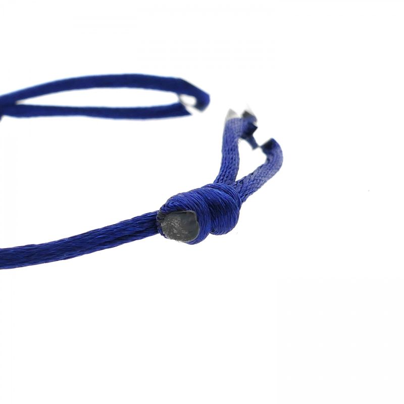 Image 5 of Forever Knots® Handmade Blue Satin Bracelet with Silver Link