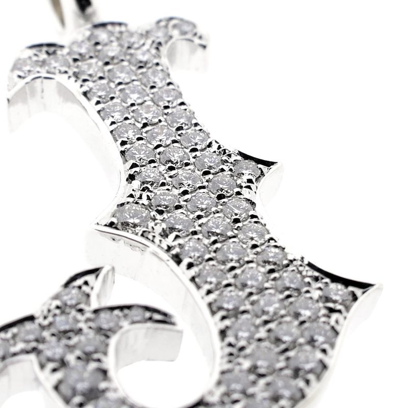 Image 4 of White gold pendant letter J with diamonds 0.345 ct.