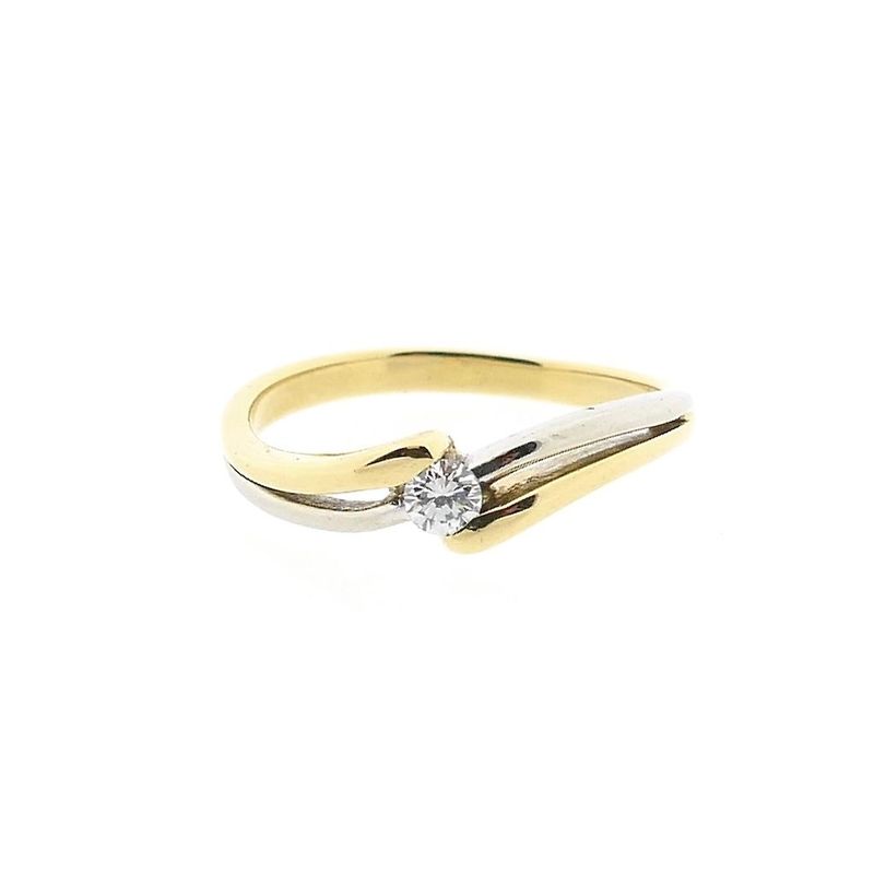 Image 3 of Two-tone gold Diamond ring with 0.08 ct diamond.