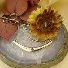 Image 9 of 8K sapphire and diamond necklace; 0.06 ct. | 43 cm