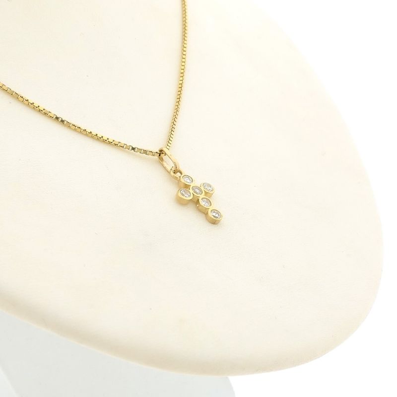 Image 5 of Gold cross pendant with zirconia