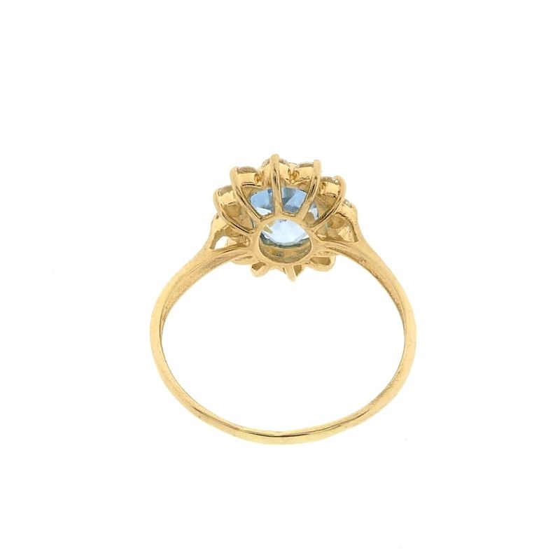 Image 4 of Gold ring with aquamarine and zirconia