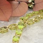 Image 2 of Gold tennis bracelet with peridot | 18 cm