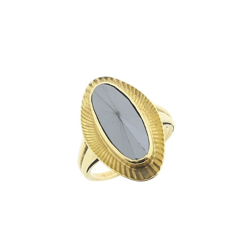 Image 1 of Gold ring with hematite