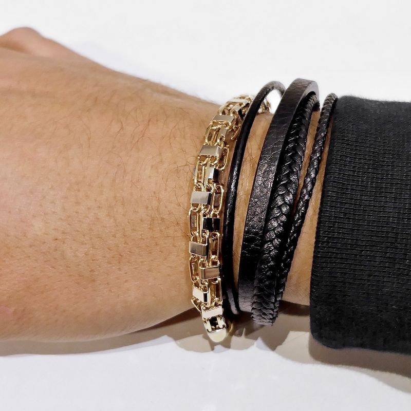 Image 6 of Two-tone gold magnum link bracelet