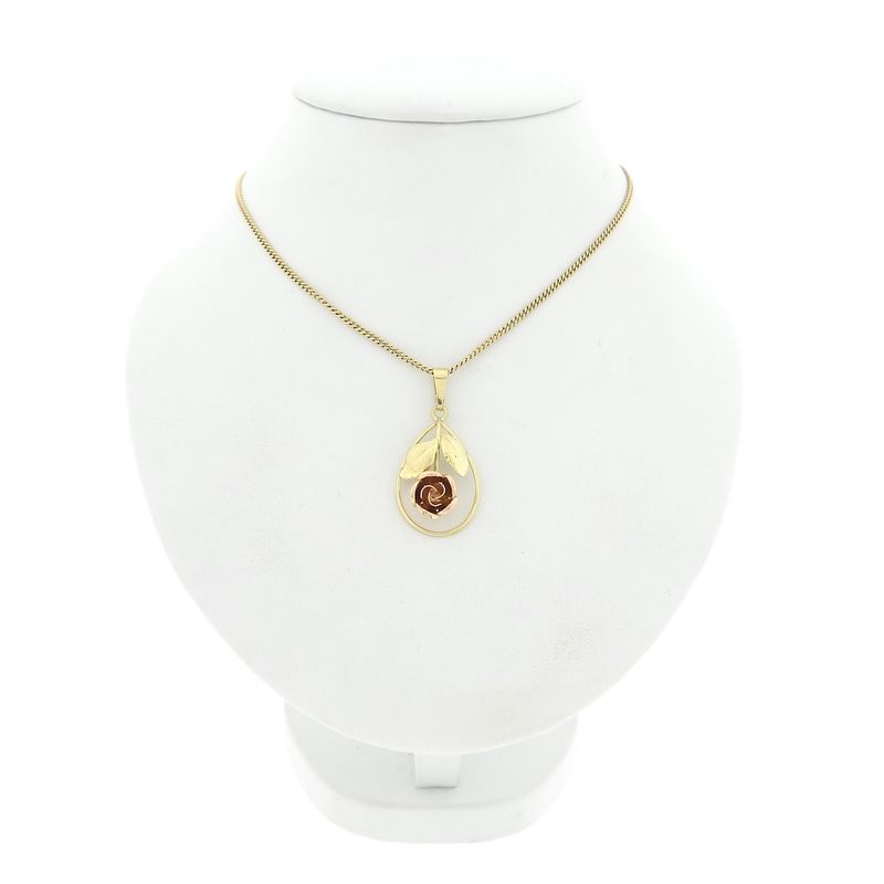 Image 3 of Two-tone gold pendant | Floral design