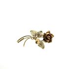 Image 1 of Vintage two-tone gold brooch of a rose