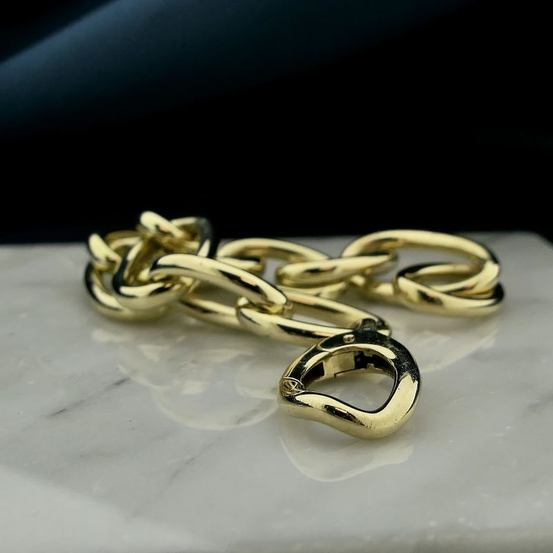 Image 6 of Gold wide anchor link bracelet | 20 cm