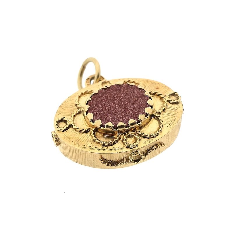 Image 4 of 18 carat gold pendant with goldstone
