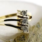 Image 3 of Vintage gold ring with diamonds 0.15 ct.