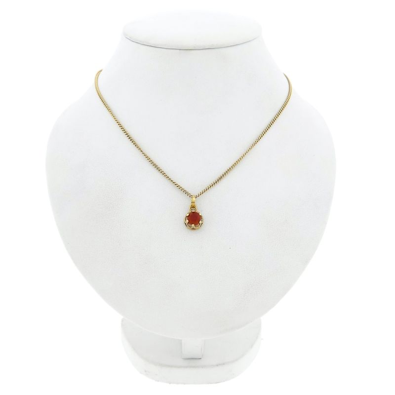 Image 4 of 14K Gold Pendant with Carnelian