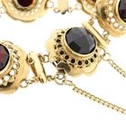 Afbeelding 6 van Antiek gouden bootjes armband met granaat | 18,5 cm