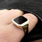 Image 8 of Gold men's signet ring with onyx