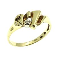 Golden fantasy ring with diamond 0.02 ct.