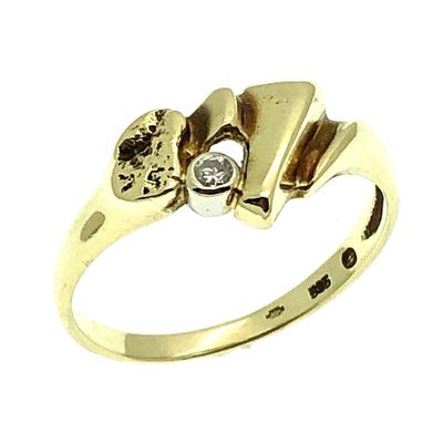 Image 1 of Golden fantasy ring with diamond 0.02 ct.