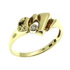 Image 1 of Golden fantasy ring with diamond 0.02 ct.