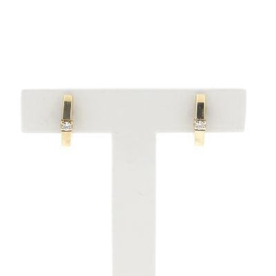 Image 1 of Gold stud earrings with diamond 0.06 ct.