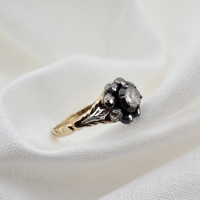 Image 6 of Antique gold ring with rose-cut diamonds | approx. 0.26 ct.