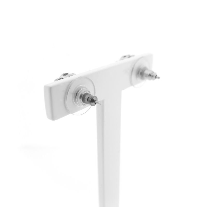 Image 5 of White gold entourage stud earrings with diamond; 1.20 ct.