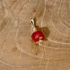 Image 2 of Gold vintage bullet pendant with carnelian