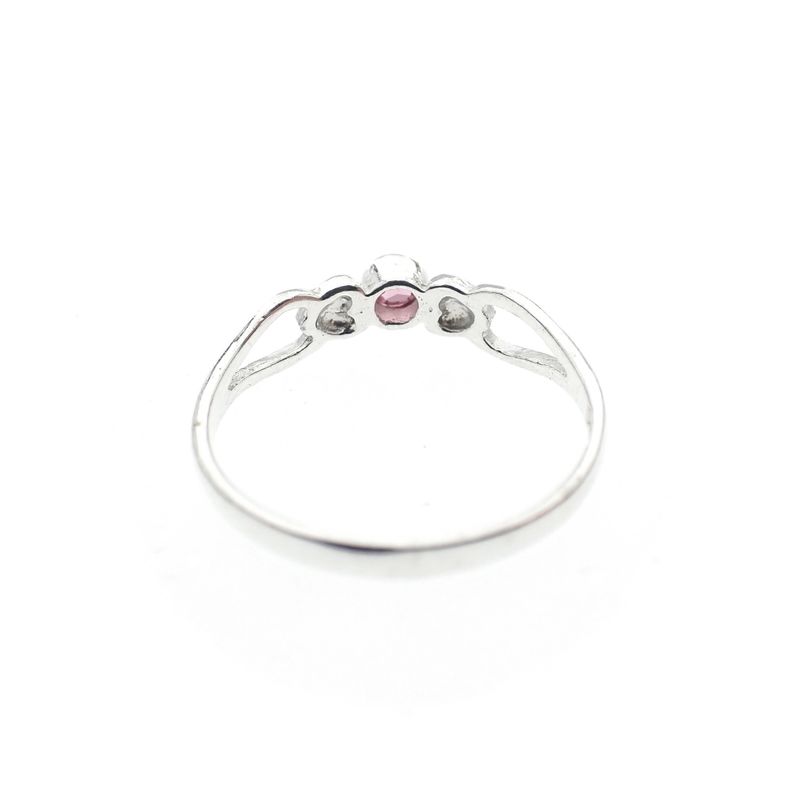 Image 5 of Silver ring with pink zirconia stone