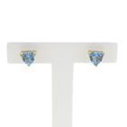 Image 1 of Gold stud earrings with blue topaz