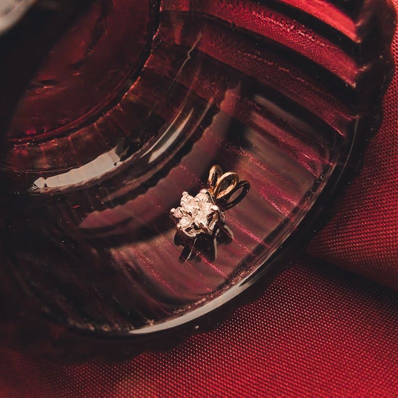 Image 2 of Two-tone gold pendant with diamond | 0.04 ct.