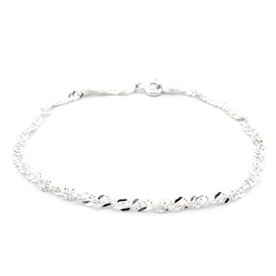 Image 1 of Silver bracelet with spiral link | 19.5 cm