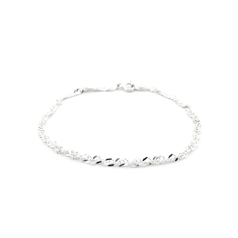 Image 1 of Silver bracelet with spiral link | 19.5 cm
