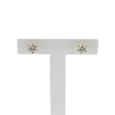 Image 1 of Gold stud earrings with zirconia
