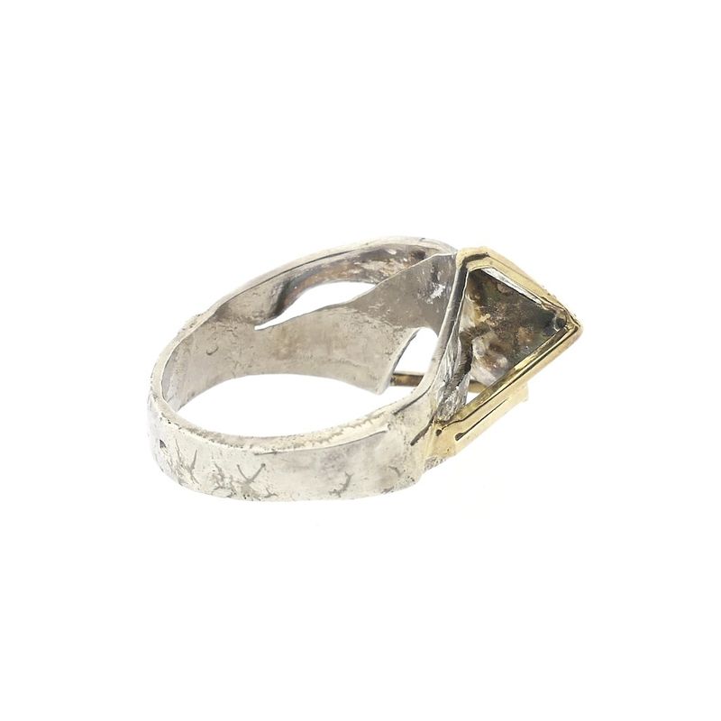 Image 4 of Artistic silver ring with gold lines