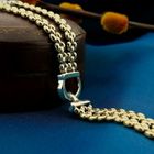 Image 2 of Bicolor gold Bismarck link necklace with fixed pendant