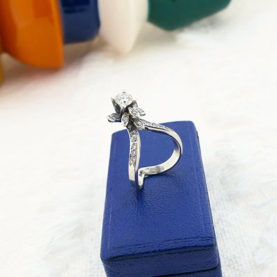 Image 2 of White gold cocktail ring with diamond | 0.76 ct.