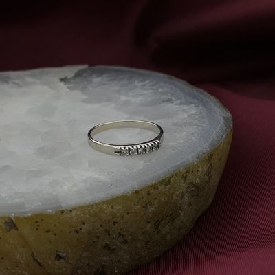 Image 2 of White gold ring with diamond | 0.075 ct.