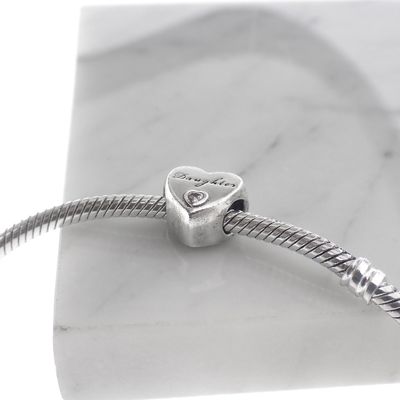 Image 2 of Pandora Moments charm; Silver; Daughter Heart